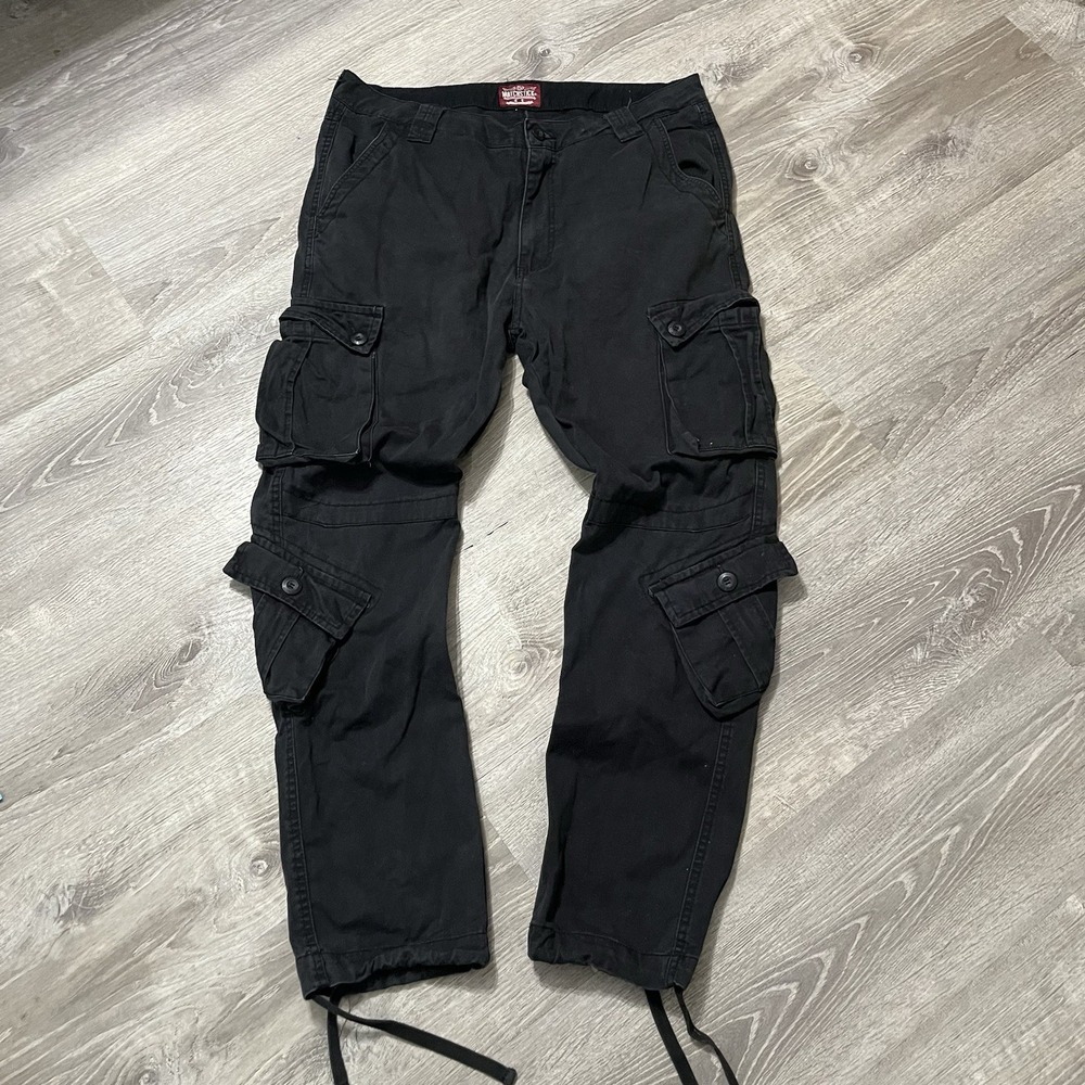 Matchstick Military Cargo Pants Men 40x32 Black Relaxed Outdoors Work Hiking